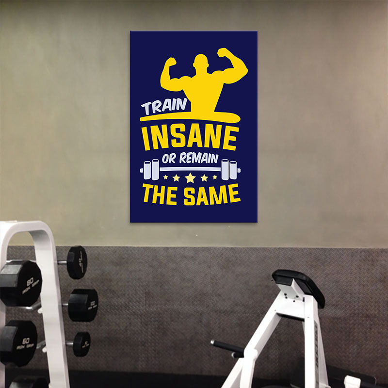 Tranh canvas “Train insane or remain the same” chất M2