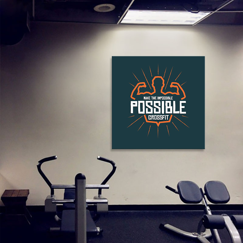 Tranh gym hình ảnh đẹp “Make the impossible possible crossfit”  M1