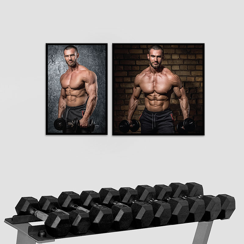 Bộ 2 tranh Gym “Nâng tạ tập tay” M4