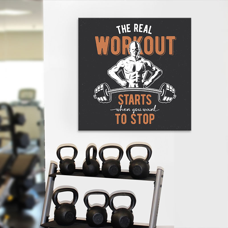 Tranh canvas “the real workout” chất  M2