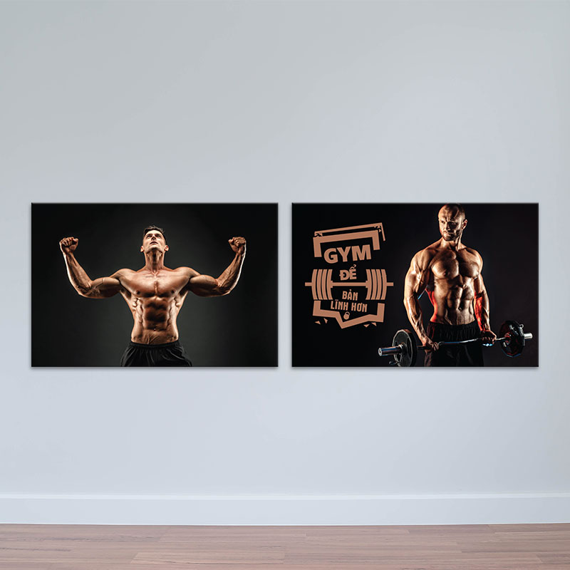 Bộ 2 tranh Gym “Gym để bản lĩnh hơn” M4