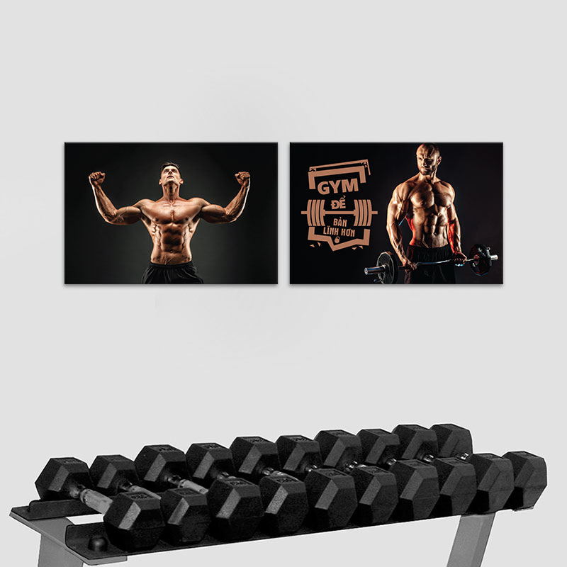Bộ 2 tranh Gym “Gym để bản lĩnh hơn” M4