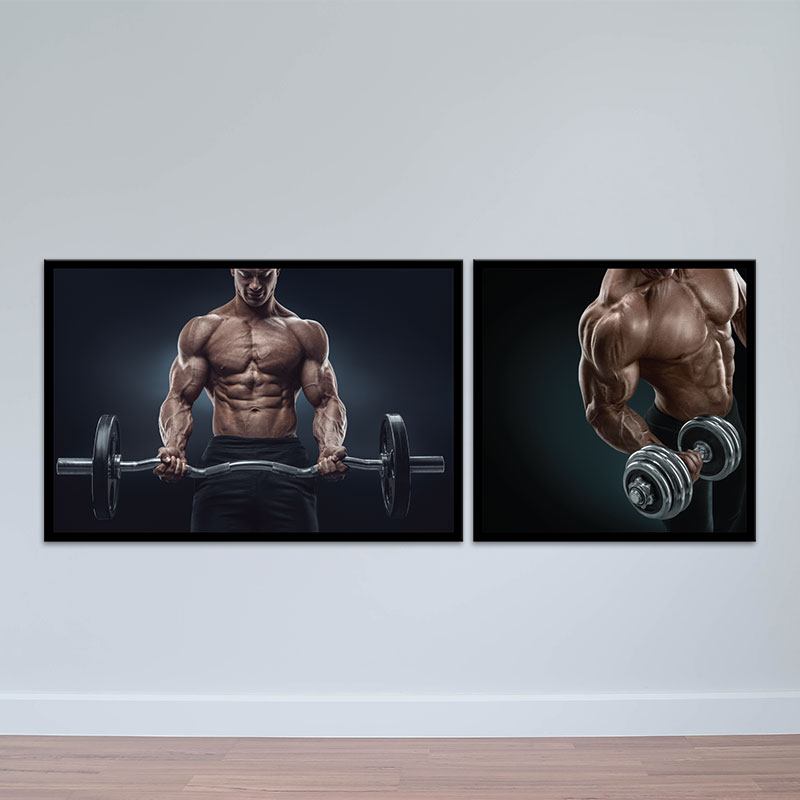 Bộ 2 tranh Gym “Nâng tạ tập tay” M4