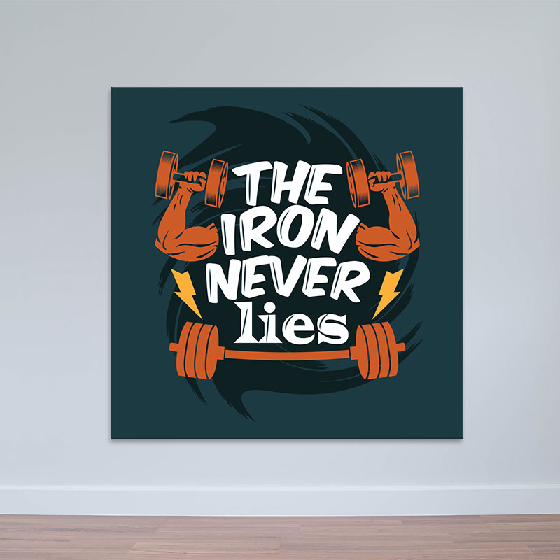 Tranh canvas “The iron never lies” chất  M2
