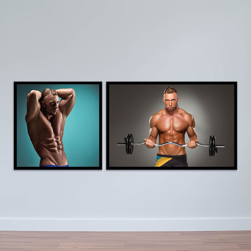 Bộ 2 tranh Gym “Nâng tạ tập tay” M4
