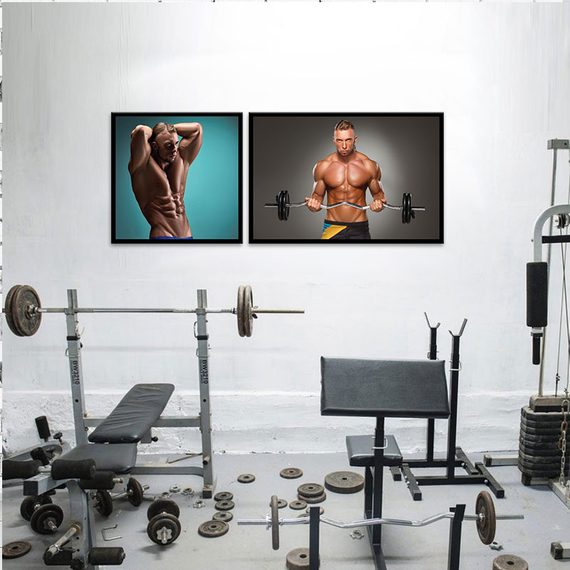 Bộ 2 tranh Gym “Nâng tạ tập tay” M4