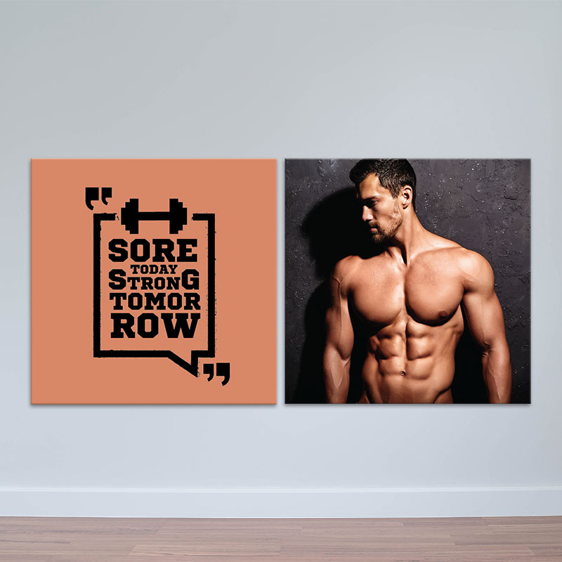 Bộ 2 tranh gym “Sore today strong tomorrow” M4