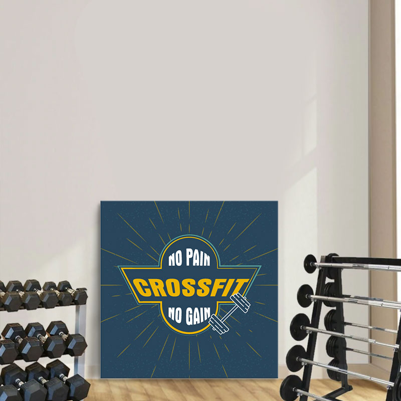 Tranh phòng gym “No pain crossfit no gain” M2