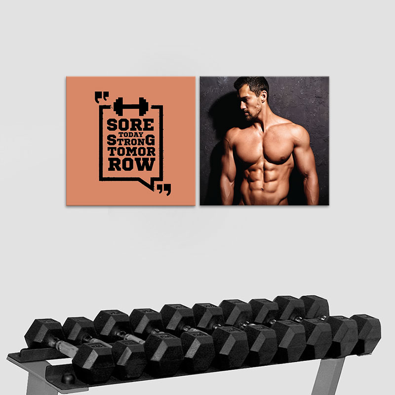 Bộ 2 tranh gym “Sore today strong tomorrow” M4