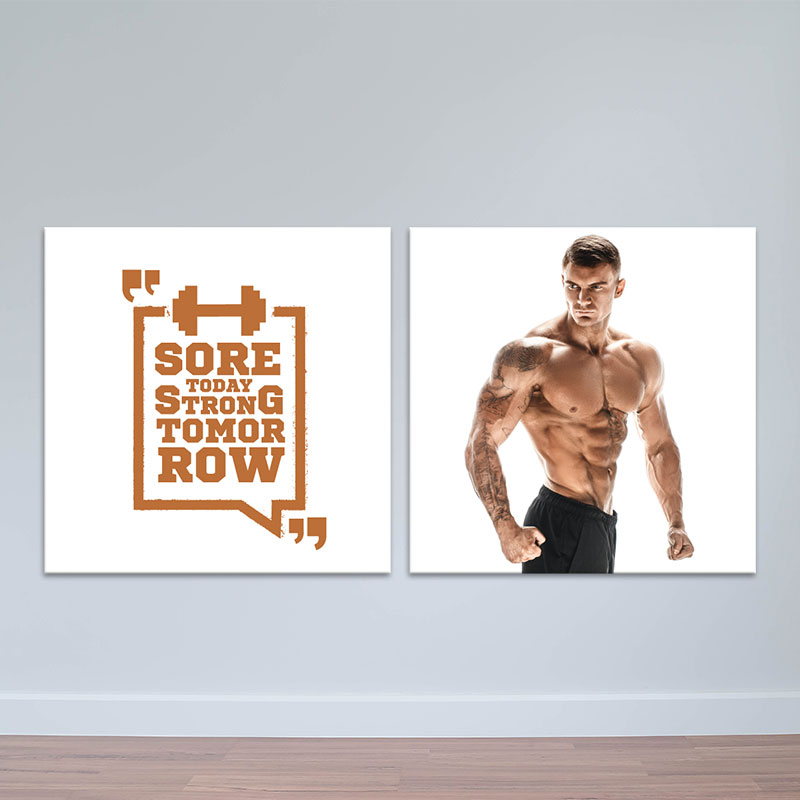 Bộ 2 tranh Gym “Sore today strong tomorrow”  M4