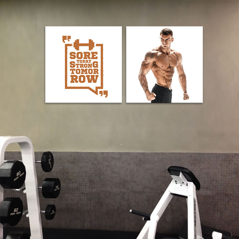 Bộ 2 tranh Gym “Sore today strong tomorrow”  M4