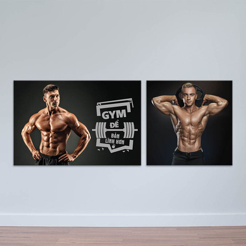 Bộ 2 tranh Gym “Gym để bản lĩnh hơn” M4