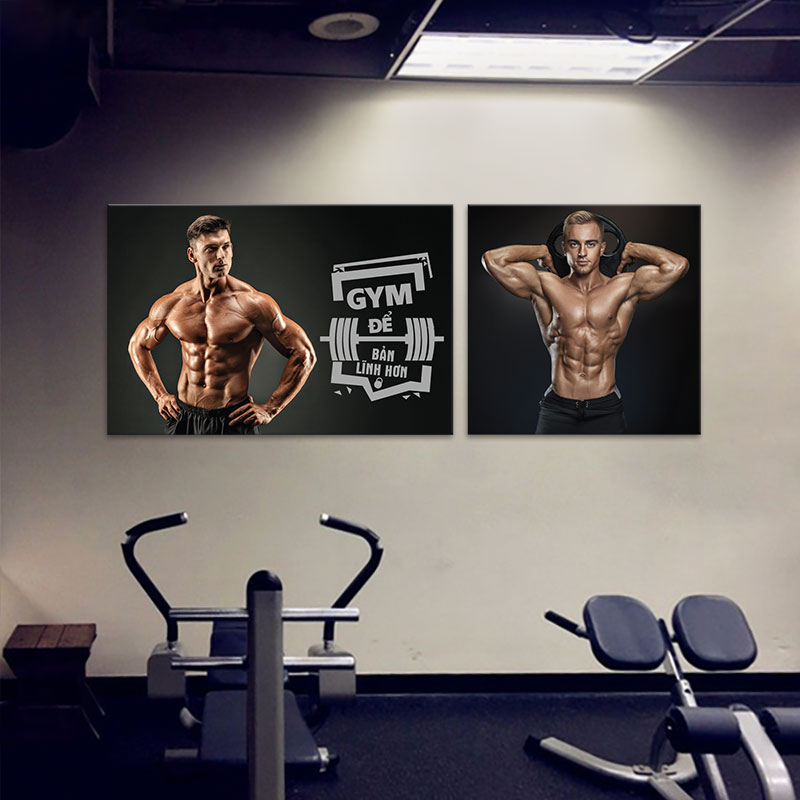 Bộ 2 tranh Gym “Gym để bản lĩnh hơn” M4