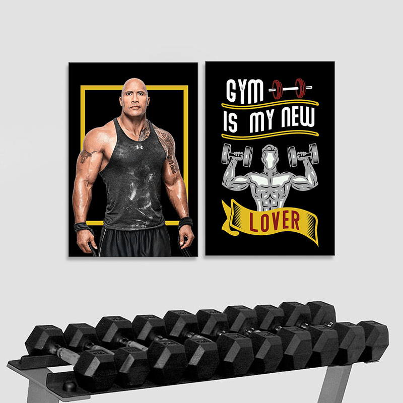 Bộ 2 ảnh phòng thể hình đẹp “Gym is my new lover” M1