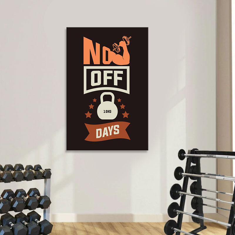 Tranh phòng gym tiếng anh “No off 10kg days” M1