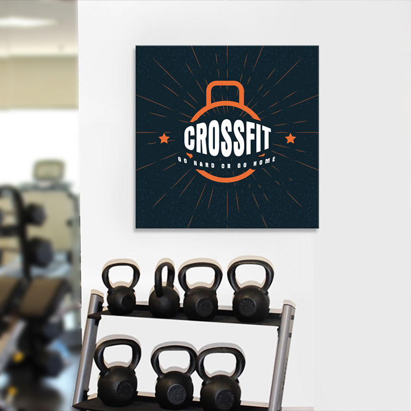 Hình ảnh đẹp treo phòng gym “Crossfit go hard or go home”  M1