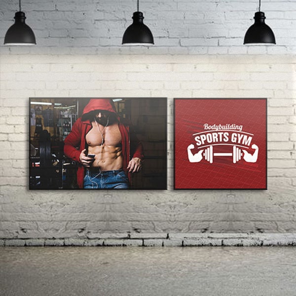 Bộ 2 tranh trang trí phòng Gym “Body building spost gym” – W404 M6