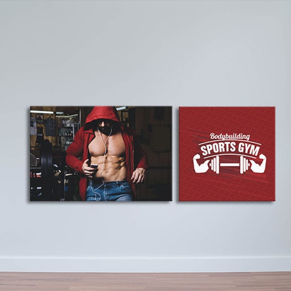 Bộ 2 tranh trang trí phòng Gym “Body building spost gym” – W404 M6