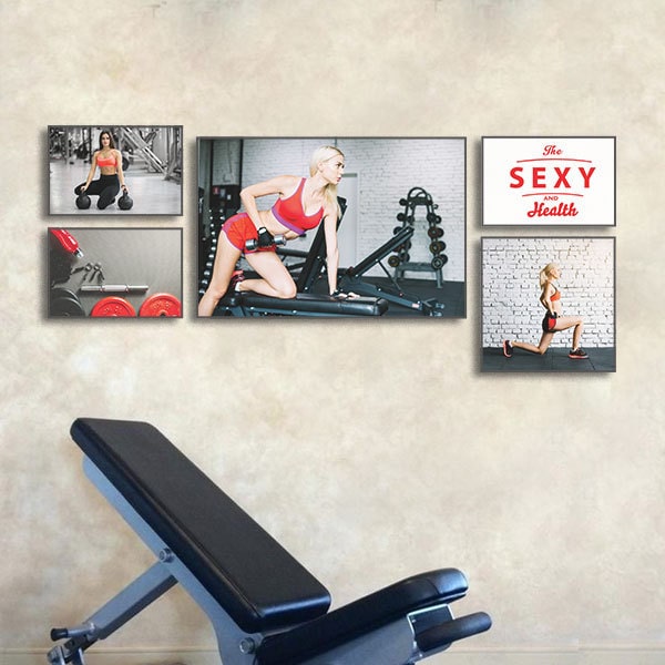 Bộ 5 tranh trang trí phòng tập gym “The sexy and health”  W406 M6