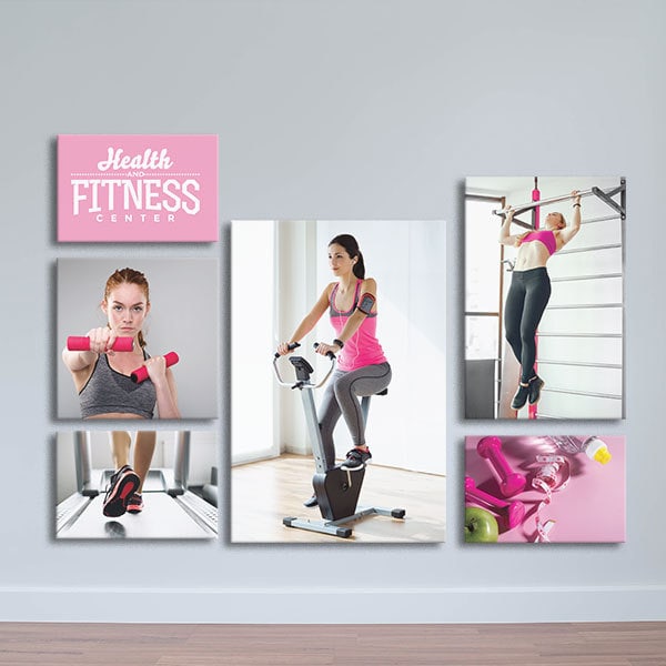 Bộ 6 tranh trang trí phòng gym “Health and fitness” W405 M6