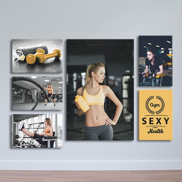 Bộ 6 tranh treo tường Gym “Gym sexy and health” W407 M6