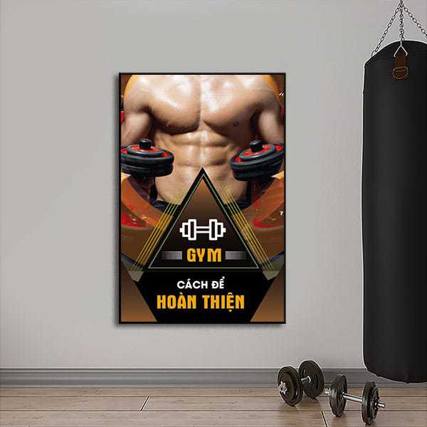 Tranh treo tường phòng tập Gym “Cách để hoàn thiện” W396 M5