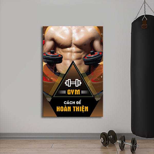 Tranh treo tường phòng tập Gym “Cách để hoàn thiện” W396 M5