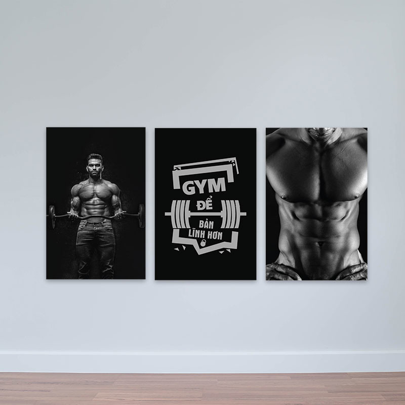 Bộ 3 tranh gym để bản lĩnh hơn  M5