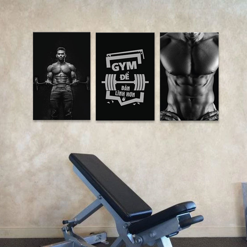 Bộ 3 tranh gym để bản lĩnh hơn  M5
