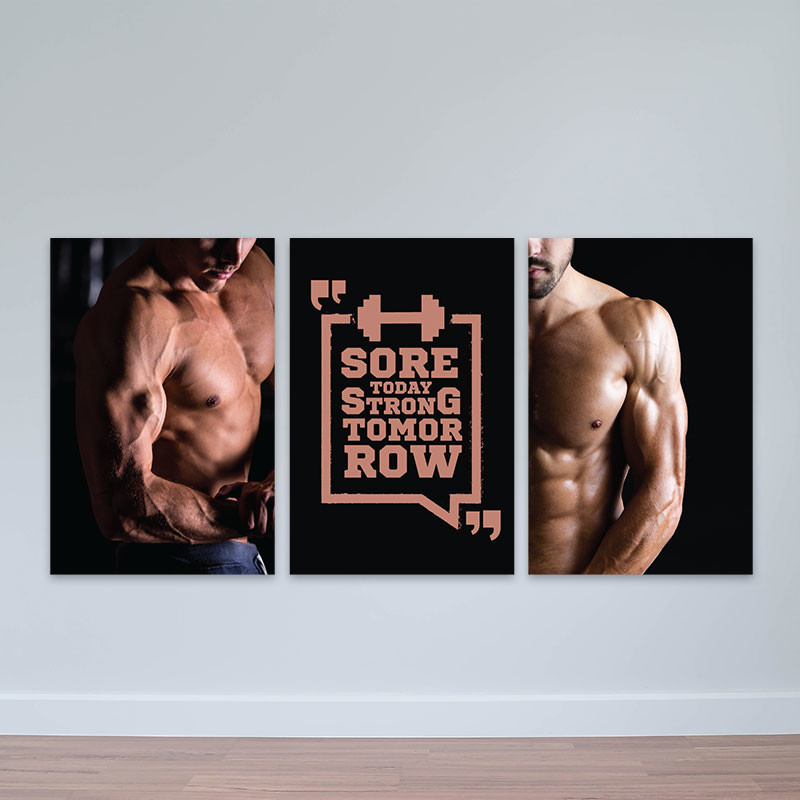 Bộ 3 tranh gym “Strong”  M5