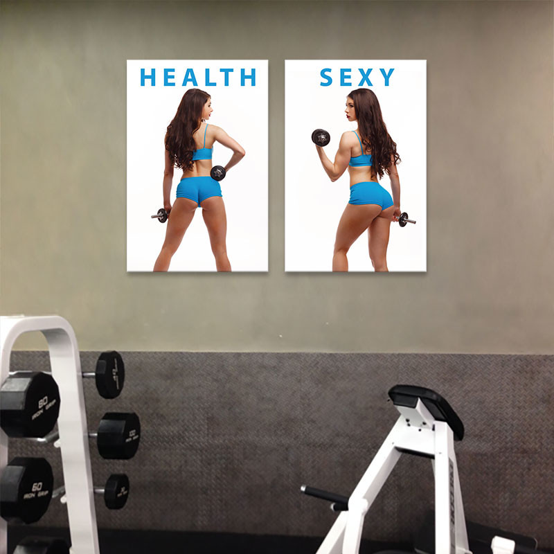 Bộ 2 tranh gym “Health and sexy” M5