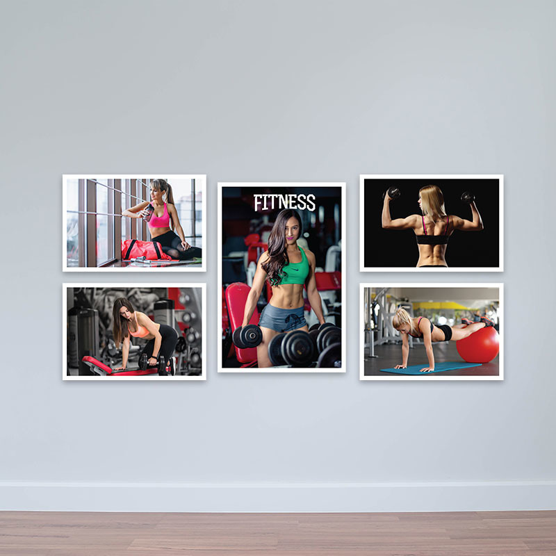 Bộ 5 tranh tập luyện Fitness nữ M4