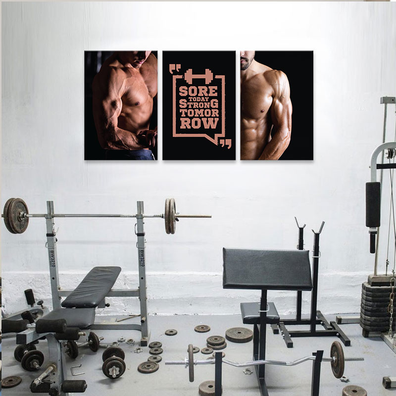 Bộ 3 tranh gym “Strong”  M5
