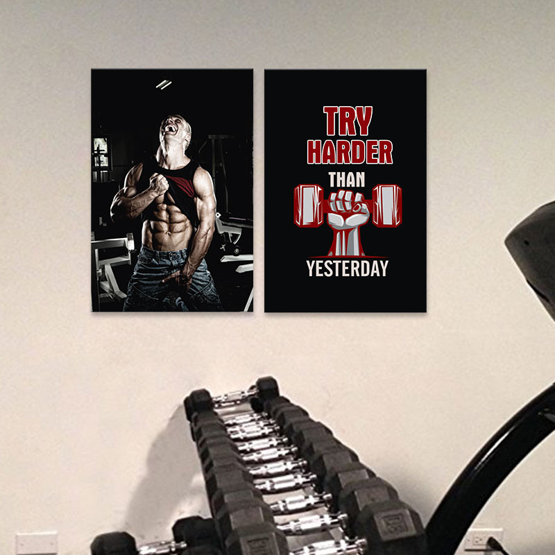 Bộ 2 tranh “Try harder than yesterday” M5