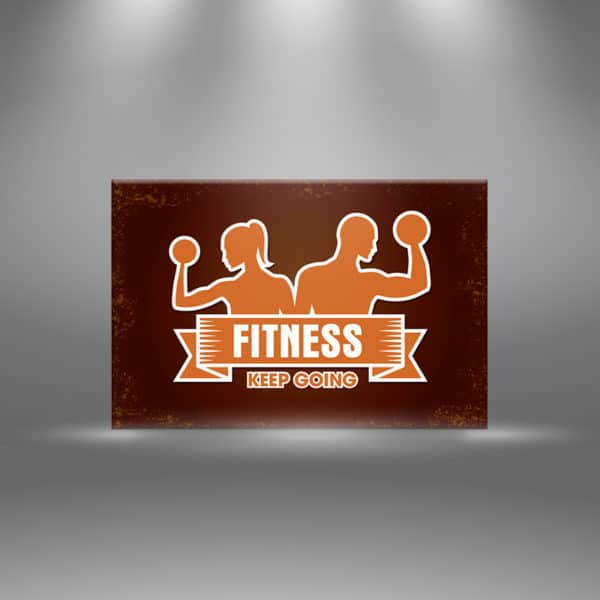Tranh trang trí phòng tập gym “Fitness keep going” – W400 M5