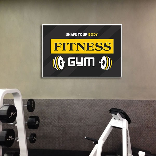Tranh phòng tập gym “Share you body fitness gym” – W399 M5