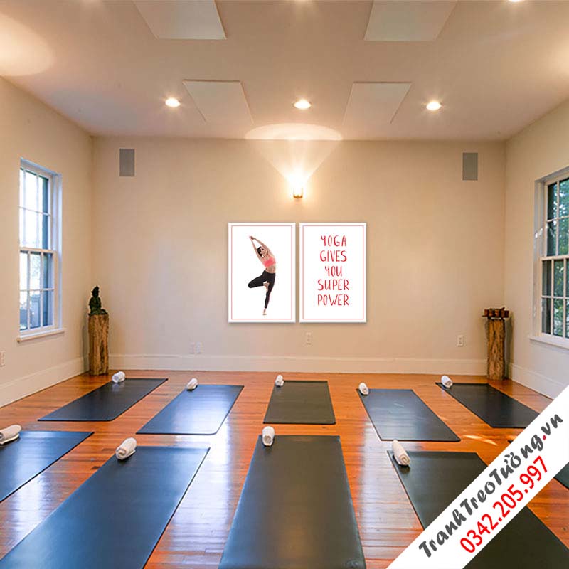 Bộ 2 tranh treo tường phòng Yoga “Năng lượng tràn đầy”  M1