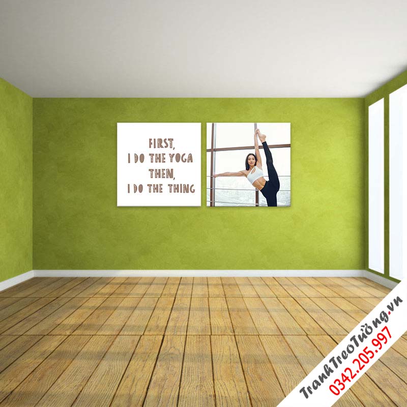 Bộ 2 tranh treo phòng tập “Bắt đầu với Yoga”  M1