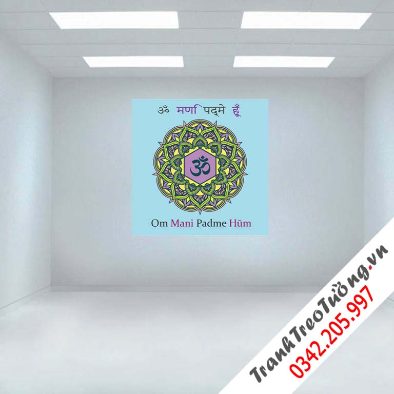 Tranh treo tường tranh thiền Om Mani Padme Hum (tranh Yoga)- W6702 M1