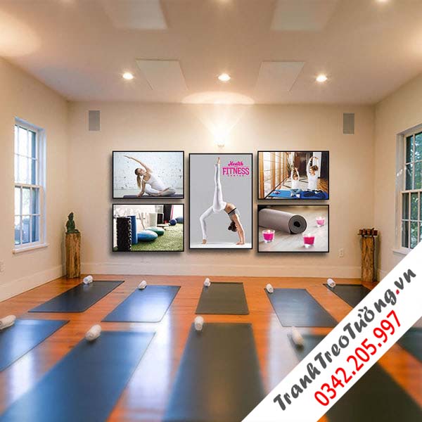 Bộ 5 tranh treo tường phòng yoga cho mọi người W581 M3