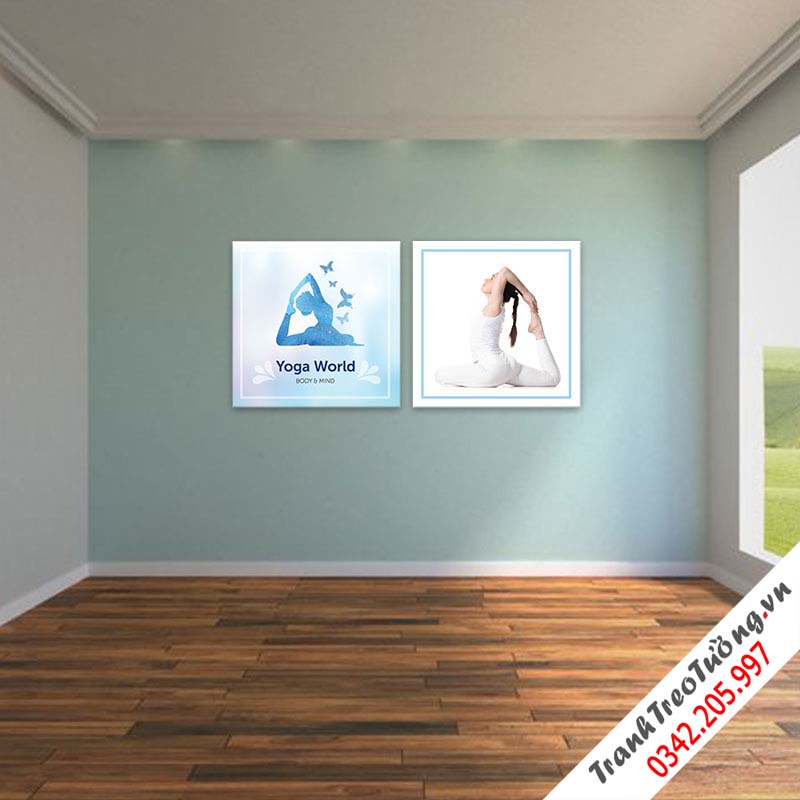 Bộ 2 tranh treo phòng Yoga nghệ thuật  M2