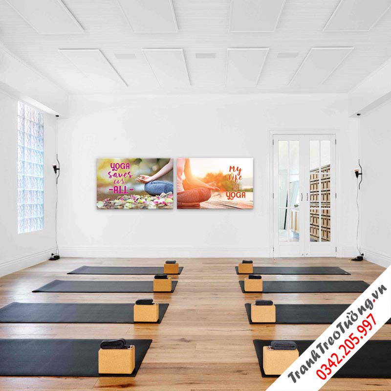 Bộ 2 tranh treo tường phòng Yoga “Cuộc sống tươi đẹp” M1