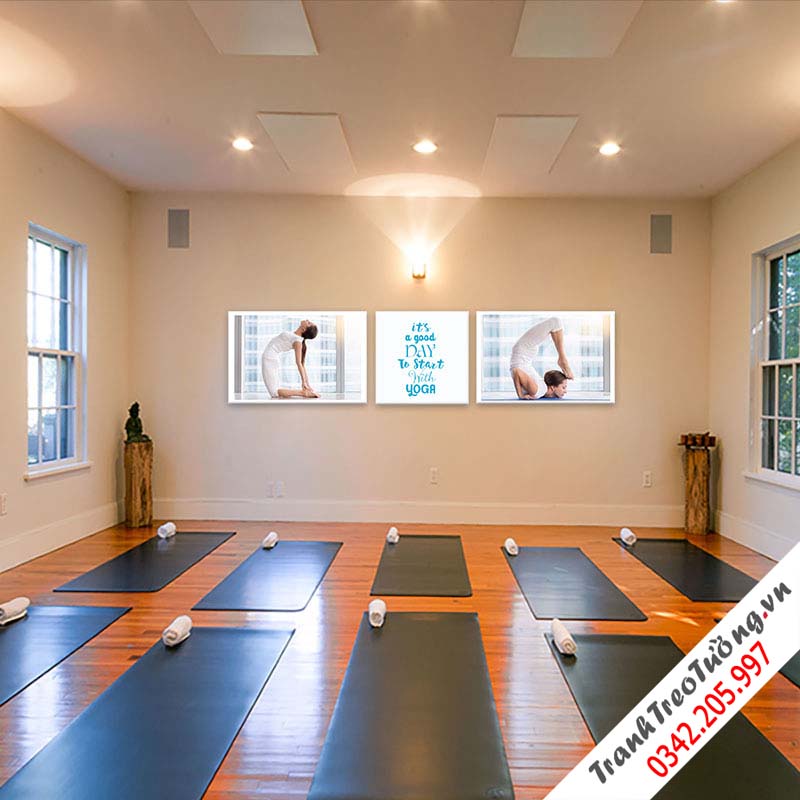 Bộ 3 tranh treo tường phòng Yoga “Căn tràn nhựa sống”  M1