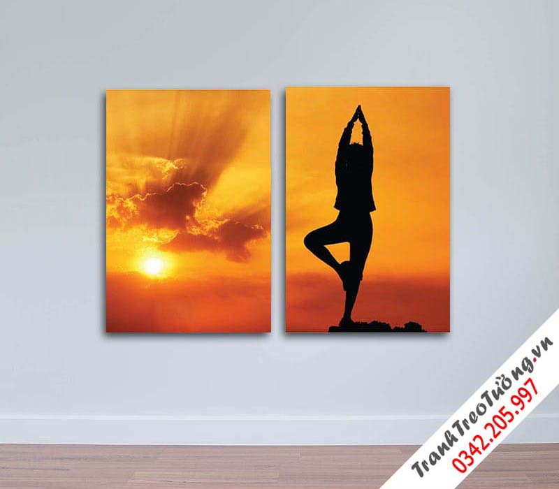 Tranh Yoga – Tranh trang trí phòng Yoga đẹp W1137 M3