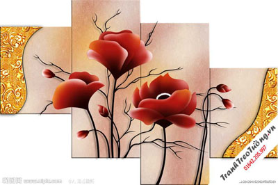 Tranh Bình Hoa Sứ M38