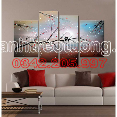 Tranh Hoa Đào Nghệ Thuật M24