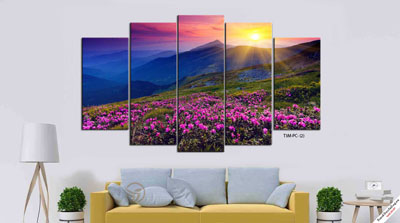 Tranh Phong Cảnh Đồi Hoa Tím M9