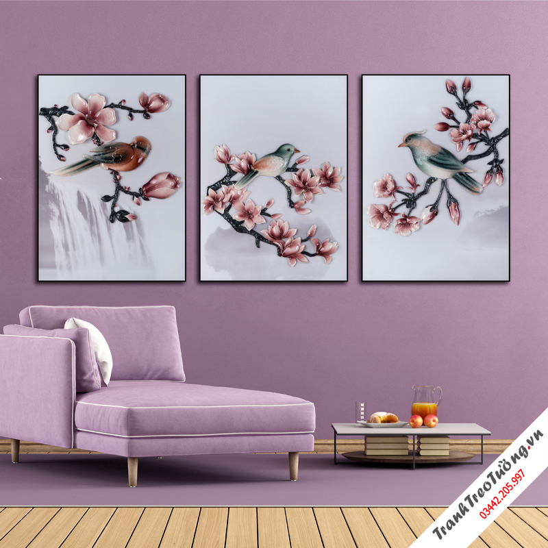 Tranh Lọ Hoa Phù Điêu 3D Thủy Tinh