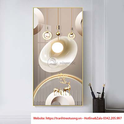 Tranh nghệ thuật khối đèn rọi hươu-CXG-281