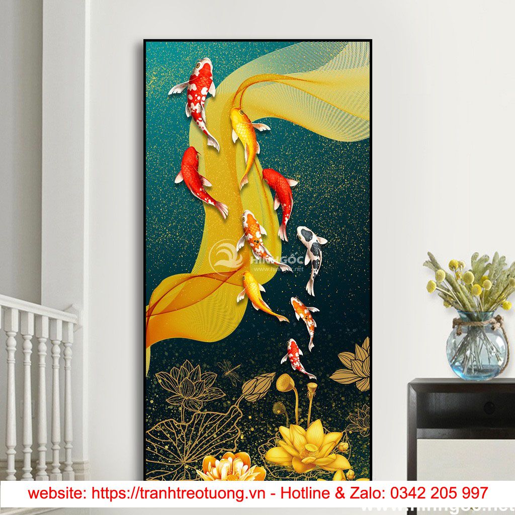 Tranh cá chép vượt ngũ môn-GF-14